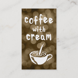café con caja de tarjetas de sello crema