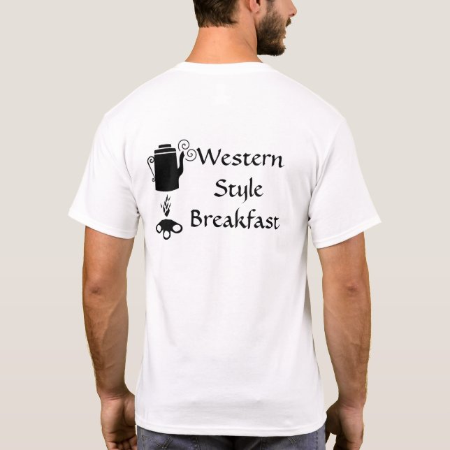 Café con camiseta de desayuno de estilo occidental (Reverso)