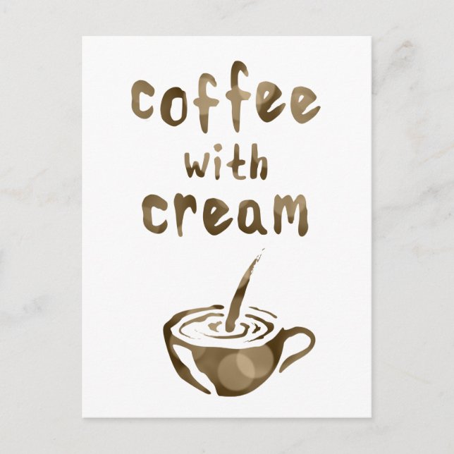 café con tarjeta de comentario de crema (Anverso)