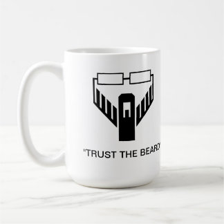 Café "Confíe en taza del logotipo de la barba"
