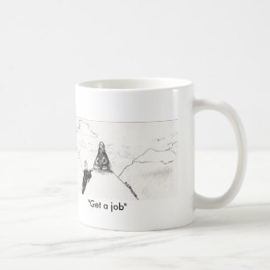 Café "Consiga taza de un trabajo"