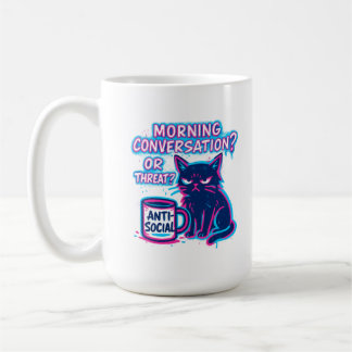 Café ¿Conversación matutina o amenaza? Taza de gato