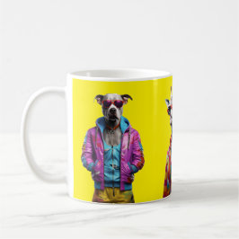 Café Cool Crew – Taza amarilla de Colour-Pop Animal Squ