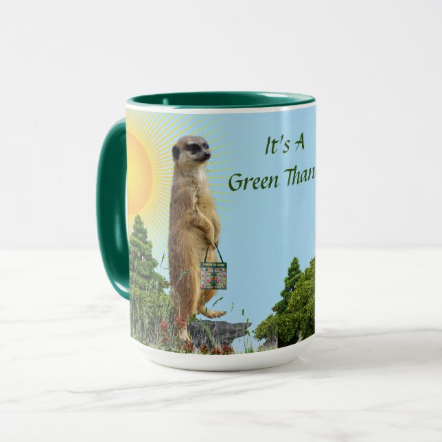 Café? Copa de Animales 'Green Thang' Meerkat (Anverso izquierdo)