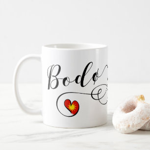 Café Corazón de la bandera de Bodø, Noruega, Taza Bodö