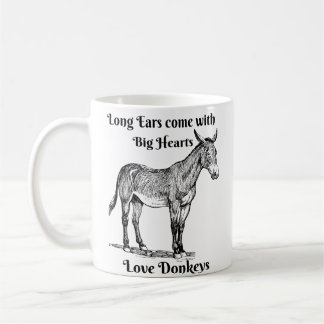 Café ¡Corazones grandes de los oídos largos de la taza