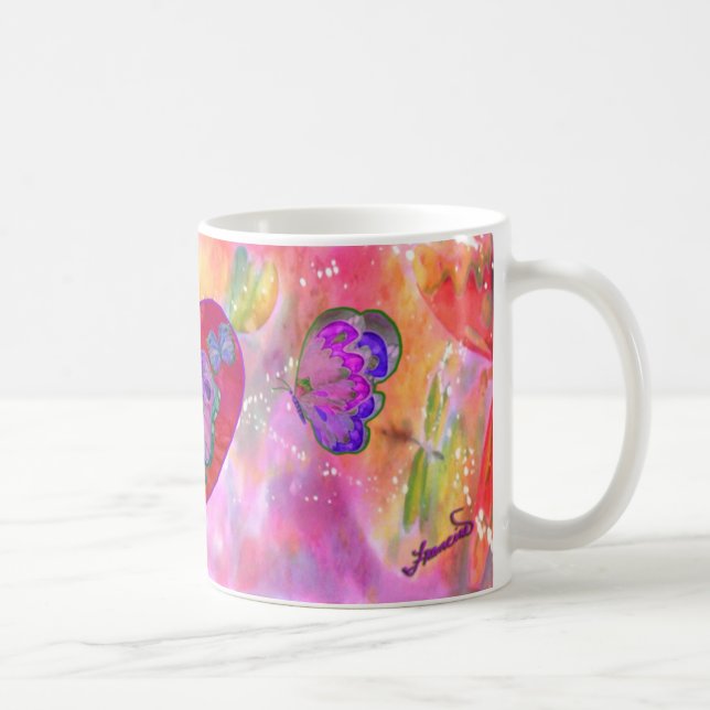 Café Corazones y taza de las mariposas (Derecha)