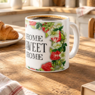Café Corona de Fresa Taza Clásica de Cerámica Blanca