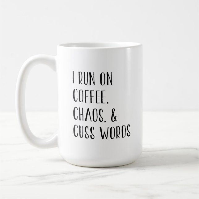 CAFÉ CORRO EN EL CAFÉ, CAOS, Y CUSS TAZA DE LAS (Izquierda)