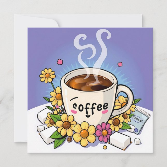 Café, crema y flor Personalizado capricho (Anverso)