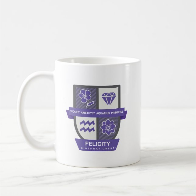Café Crest de cumpleaños de Acuario™ para taza del 1-18 (Izquierda)