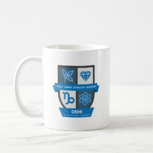 Café Crest de cumpleaños de Capricornio™ para taza del 