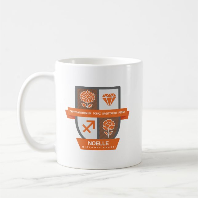 Café Crest de cumpleaños de Sagitario™ para taza del 22 (Izquierda)