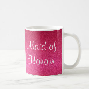 Café Criada rosada del purpurina de la taza del honor