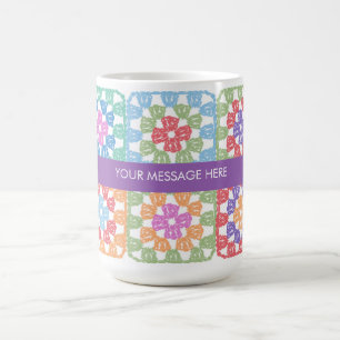 Café Cuadrados de la Abuela Crochet Taza