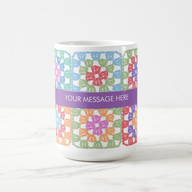 Café Cuadrados de la Abuela Crochet Taza (Centro)