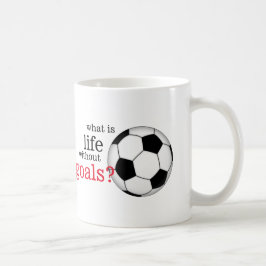 Café Cuál es vida sin la taza del fútbol de las metas