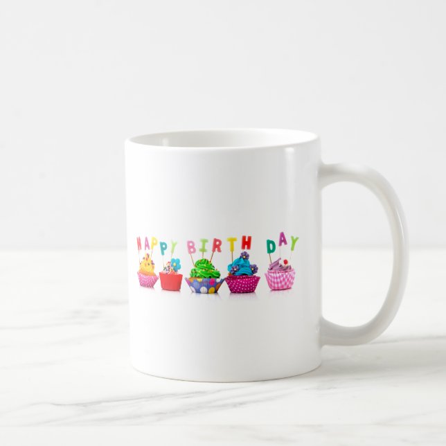 Café Cupcakes de Cumpleaños - Taza (Derecha)