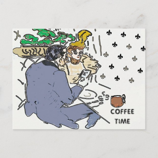 Café de café, postal (Anverso)