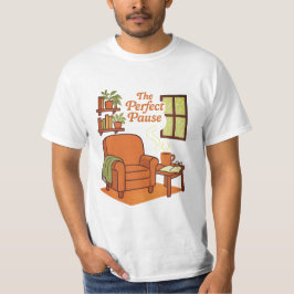 Café de época leyendo camiseta de confort