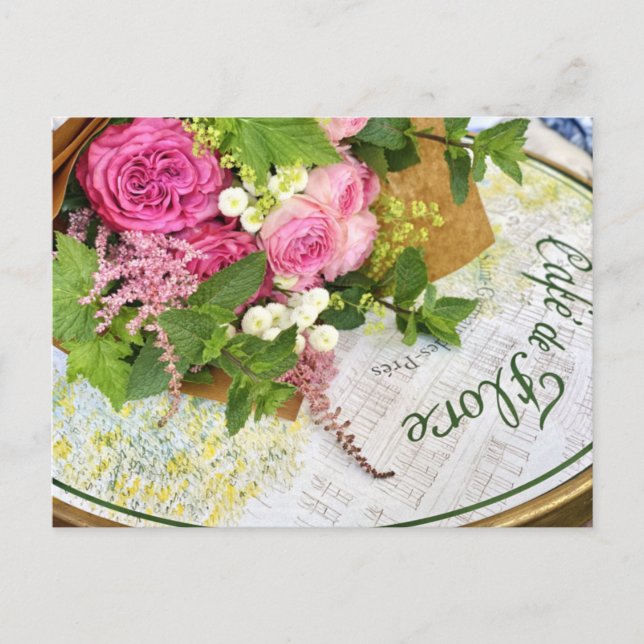 Cafe de Flore en postal de París (Anverso)