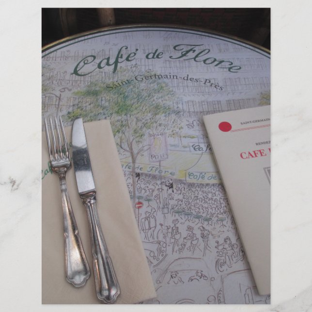 Cafe de Flore, París, Francia - Lugar, Menú (Anverso)