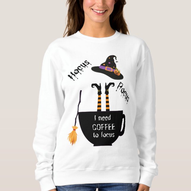 Café de foco de hocus para la sudadera de Hallowee (Anverso)