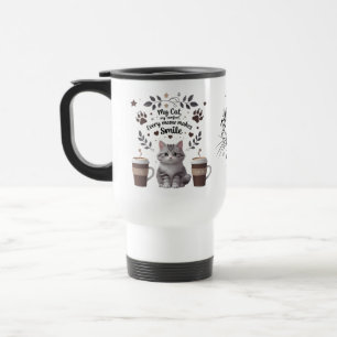 Café de gato lindo taza de viaje - Amor lata y Pri