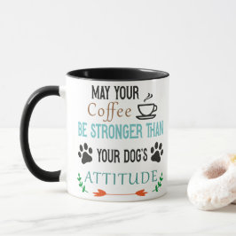 Café de la actitud de la hija, taza de perro, taza