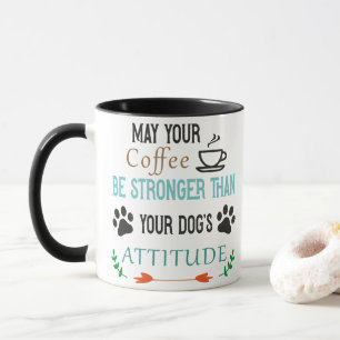 Café de la actitud de la hija, taza de perro, taza