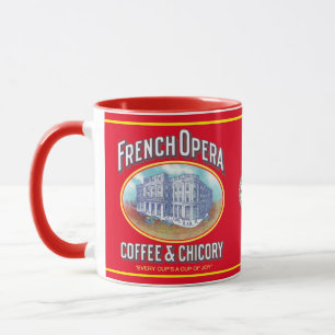 Café de ópera francesa y taza de achicoria