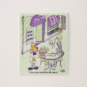 Café de Perros Divertido Rompecabezas de 8 x 10