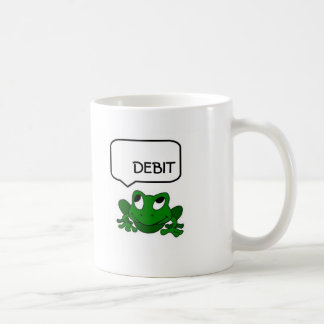 Café Debe de la rana o taza del crédito