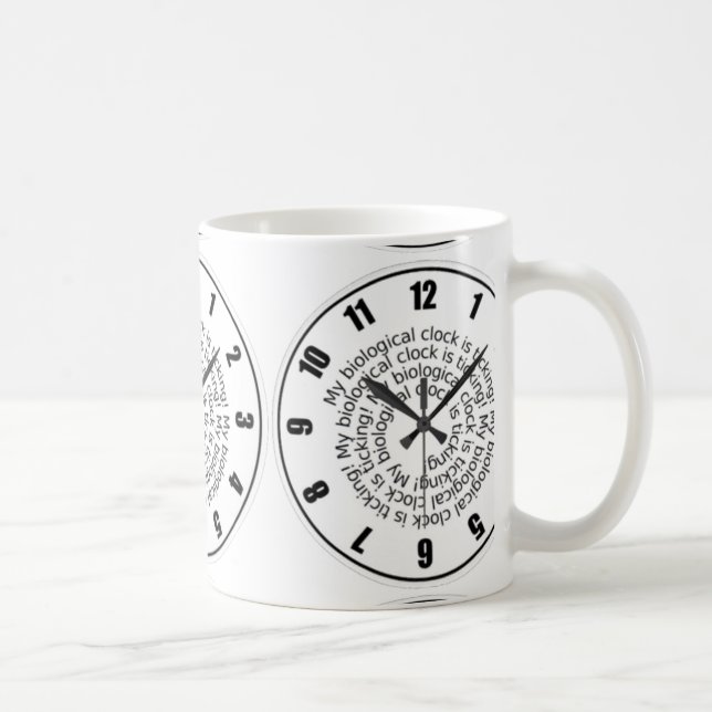 Café del reloj de tiempo o taza divertido del té (Derecha)