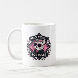 Café Demasiado genial para las reglas – Taza de gato de
