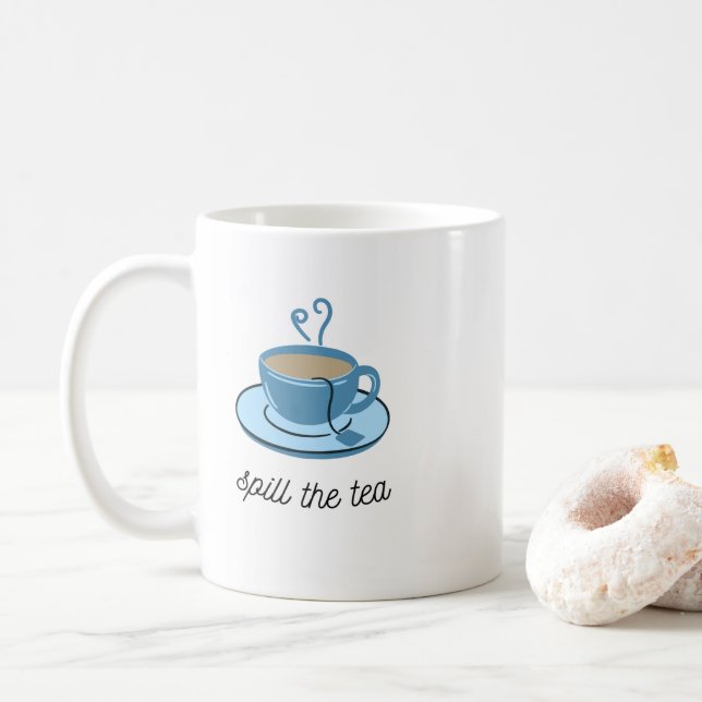 Café Derrame la taza de té (Con donut)