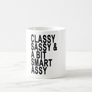 Café Descarado con clase y una taza divertida de la
