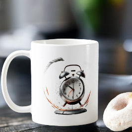 Café Despierta la taza con el reloj de alarma sonora