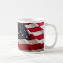 Café Dios bendice la taza de la bandera americana