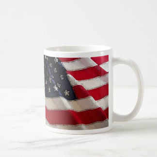 Café Dios bendice la taza de la bandera americana