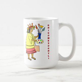 Café Dios el patrón de Chicomexochtli de la taza de los