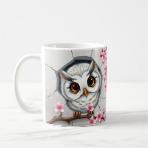 Café Diseño de envoltura para taza con búho 3D Agujero
