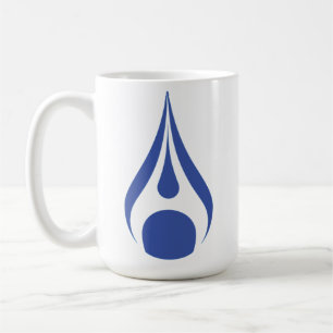 Café diseño de gota de agua en taza blanca