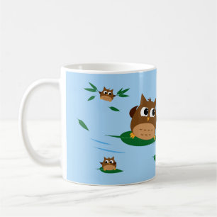 Café Diseño de la resaca de la hoja del búho - taza