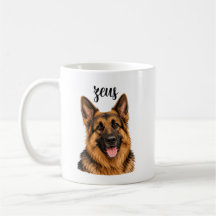 Diseño de nombre Zeus Pastor Alemán | Taza para pe