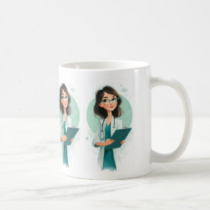 Café Diseño de taza de doctora amigable