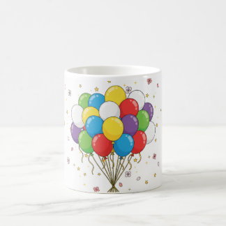 Café Diseño de taza de globos coloridos