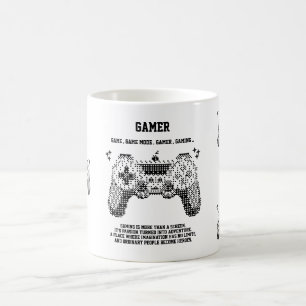 Café Diseño de taza de joystick para jugador de píxeles
