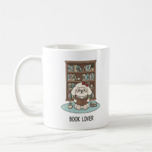 Café Diseño de taza de lectura de poodle cachorro paste