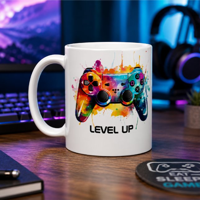 Café Diseño de taza "Sube de Nivel" de control de juego (Subido por el creador)
